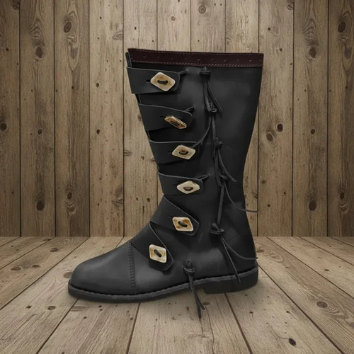Medieval viking leather boots - medieval,