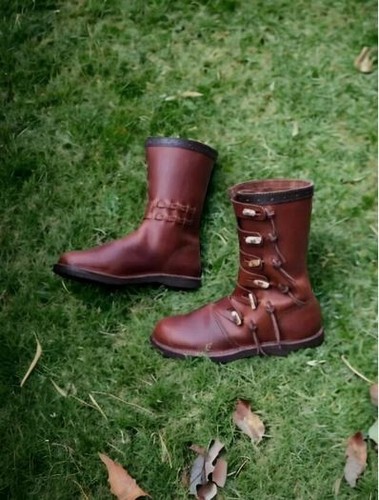 Viking leather boots replica - leather,