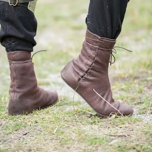 Medieval leather boots - leather,
