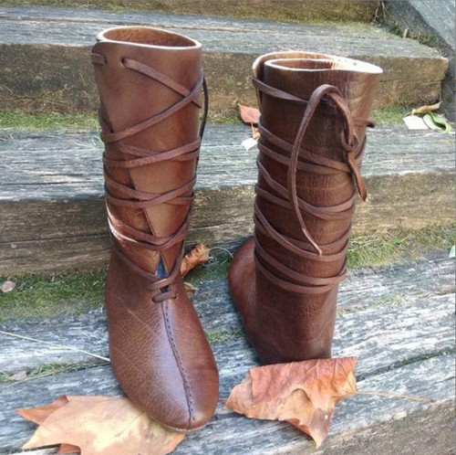 Medieval viking leather boots - viking,
