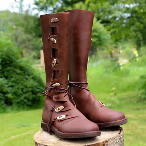 Medieval leather long - boots, |